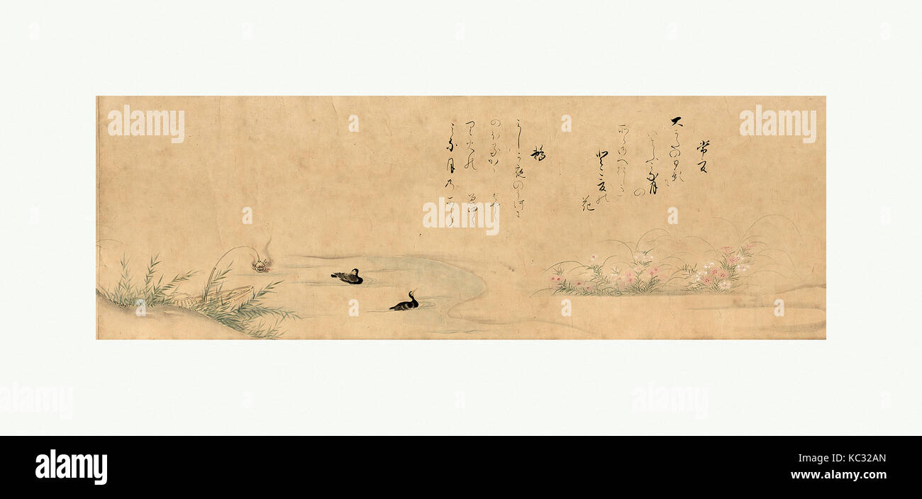 Die Gedichte von teika auf Blumen und Vögel des, 18. Jahrhundert Stockfoto