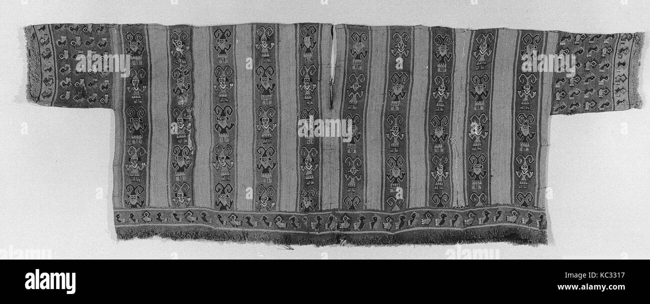Tunika, 12. - 14. Jahrhundert, Peru, Chimú, Camelid Haar, Baumwolle, H.50x W. 18. (127 x 45,7 cm), Textiles-Woven Stockfoto