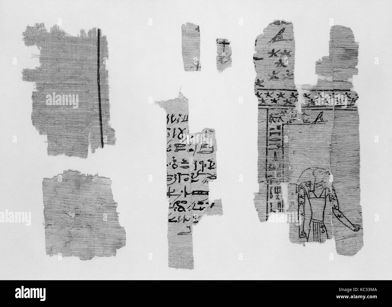 Astronomische papyrus Fragmente mit einer Darstellung des Planeten Saturn, Ca. 700 - 525 v. Chr. Stockfoto