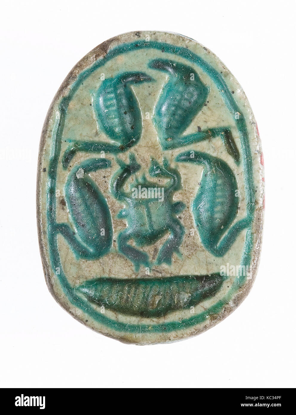 Scarab, Zweiten Zwischenzeit, Dynastie 13 - 17, Ca. 1640 - 1550 v. Chr., aus Ägypten, Oberägypten, Theben, Asasif, Grab CC 47 Stockfoto