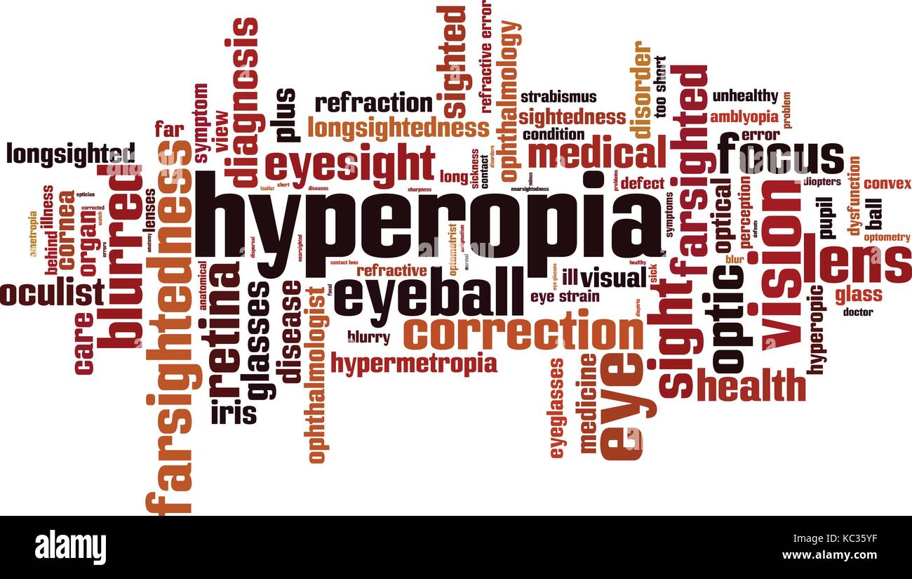 Hyperopie Wort cloud Konzept. Vector Illustration Stock Vektor