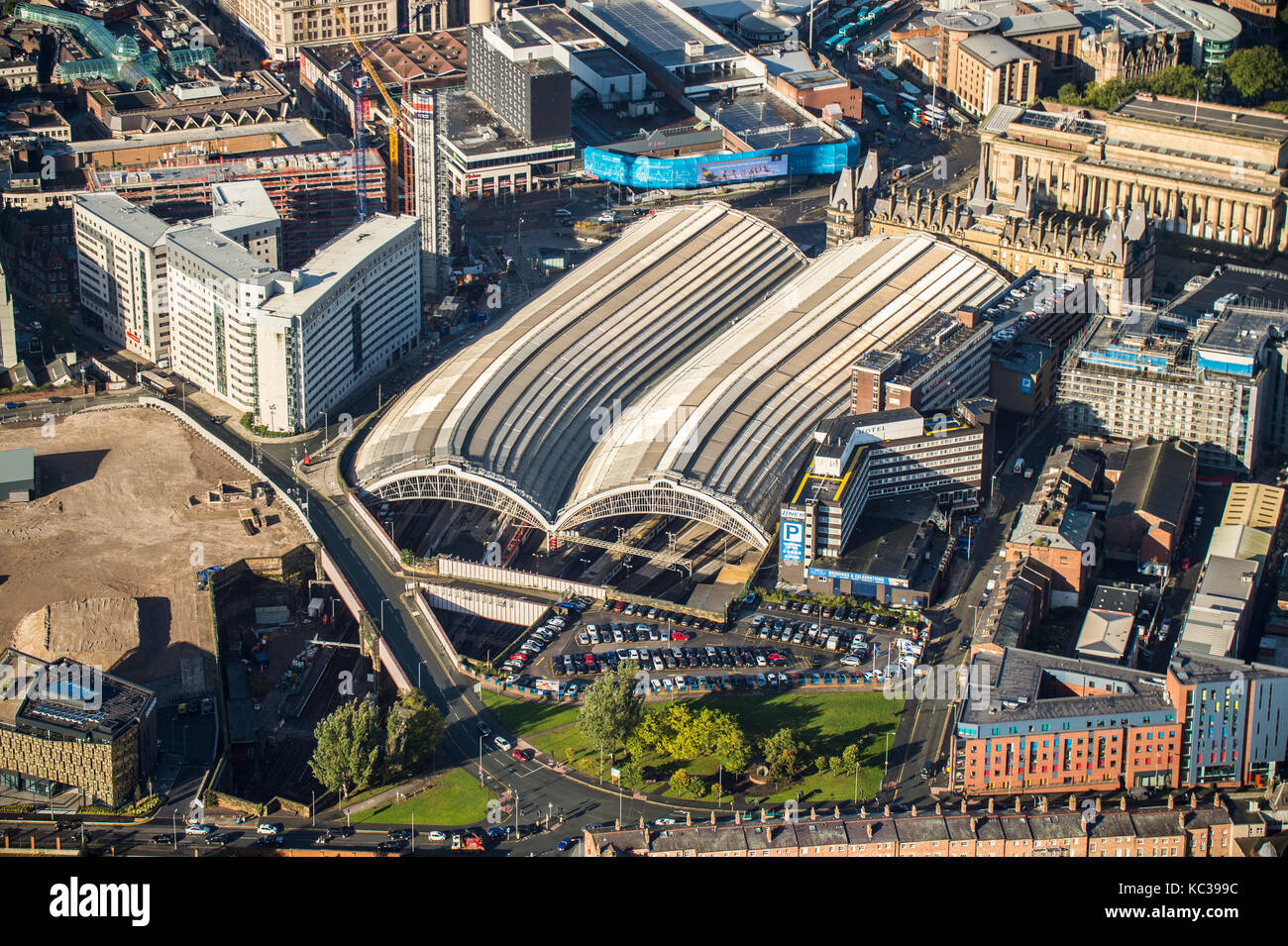 Luftbild vom Bahnhof Liverpool Lime Street Stockfoto