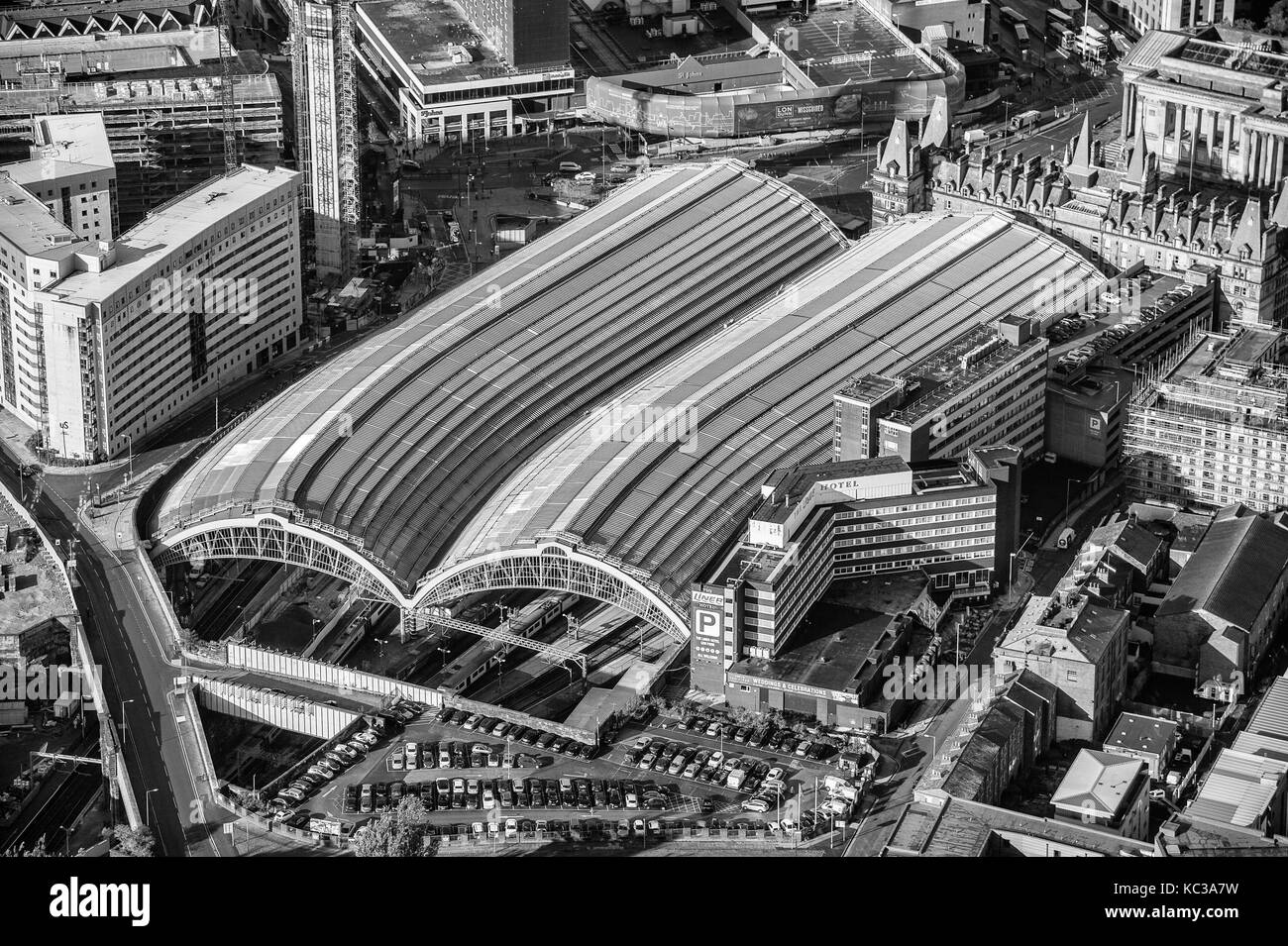 Luftbild vom Bahnhof Liverpool Lime Street Stockfoto