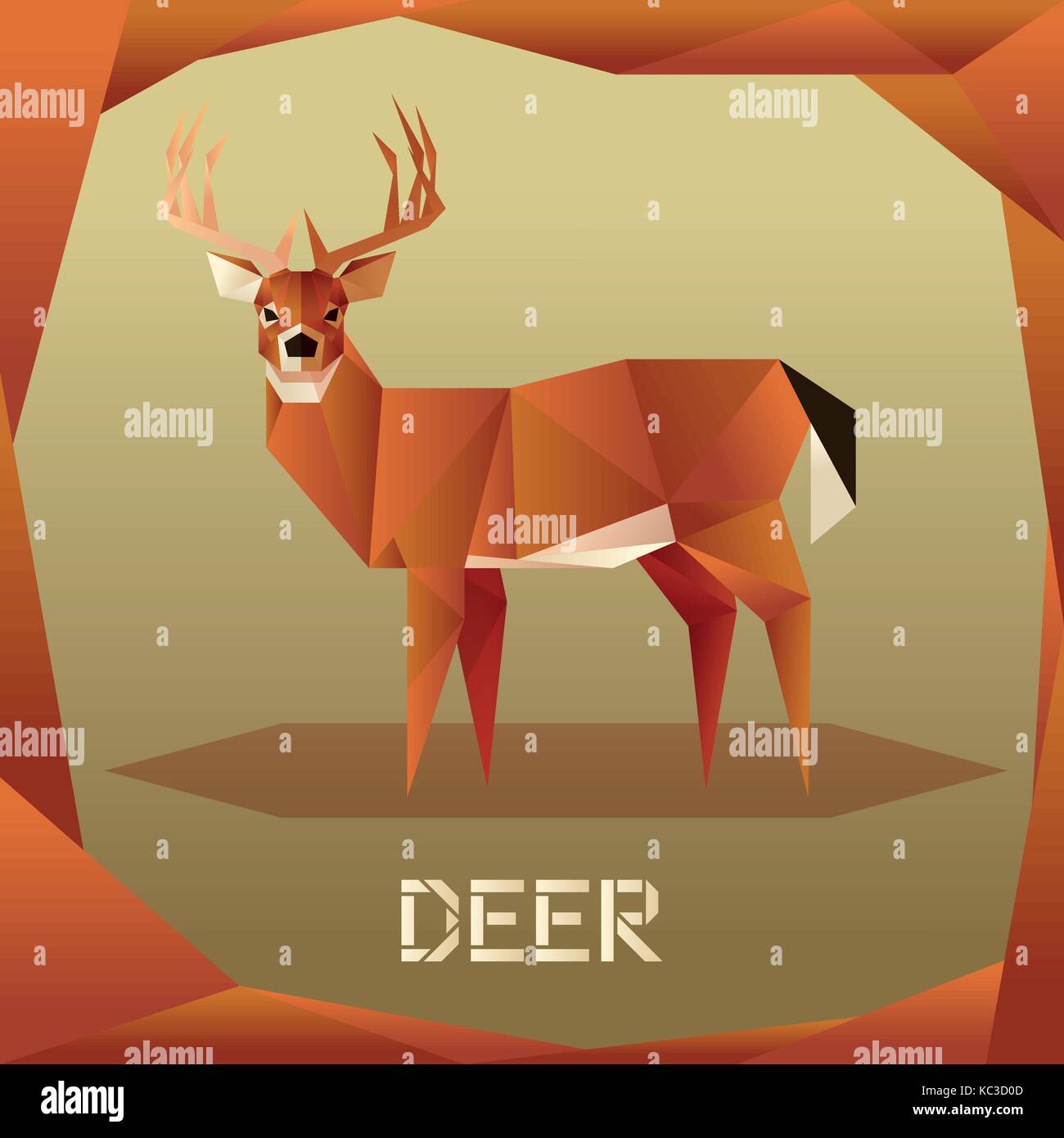 Origami Brown Deer Stock Vektor