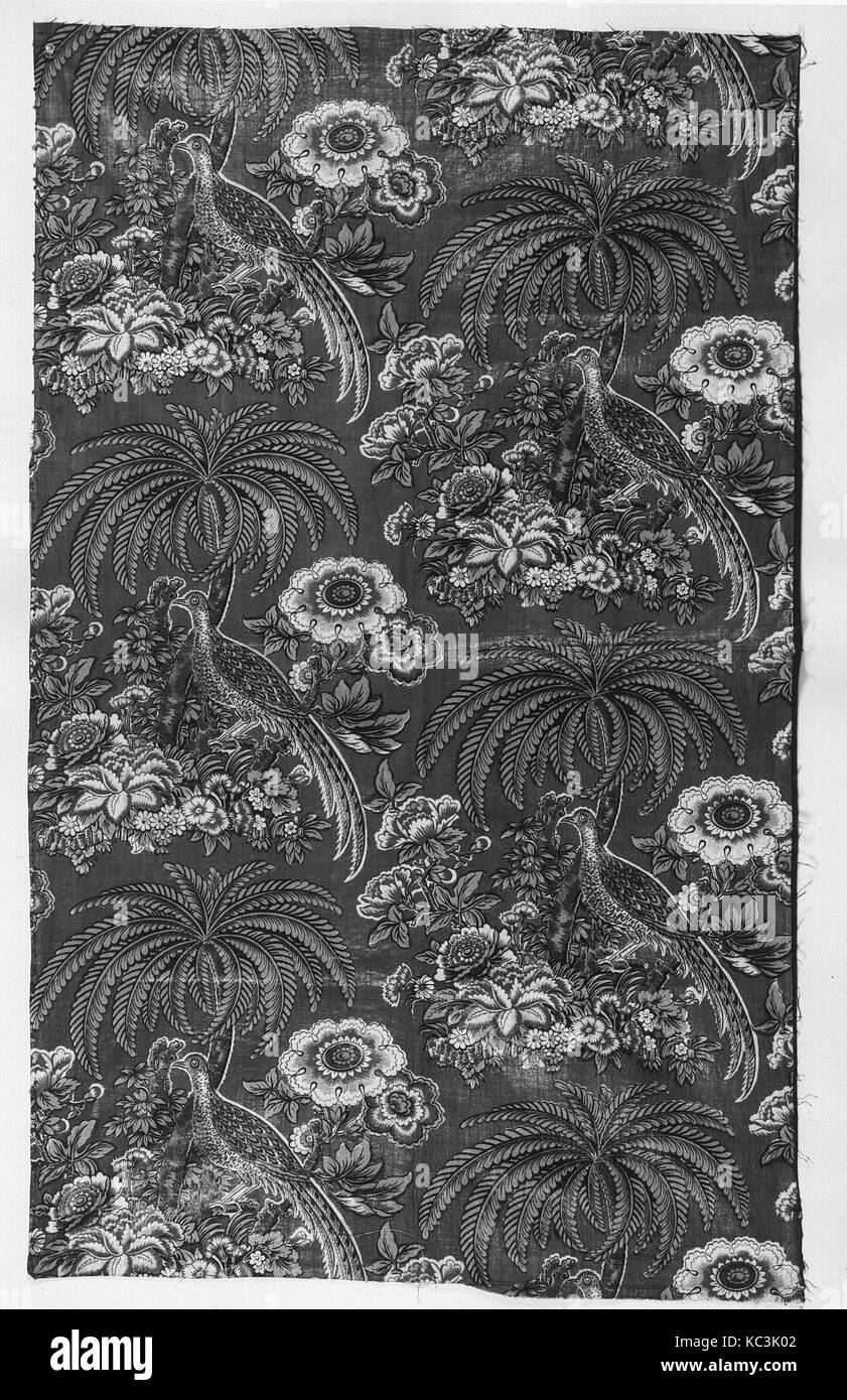 Stück, Ca. 1830, British, Baumwolle, L., 25 x W. 42cm (Breite), Textiles-Printed Stockfoto