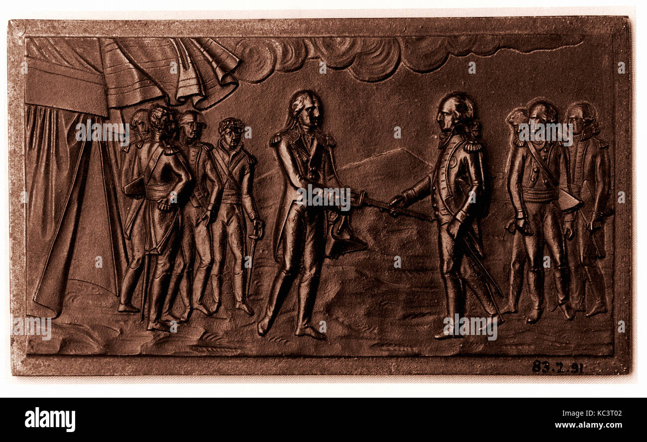 Plakette 1781 - 83, Eisen oder Stahl, 5 1/8 x 3 in. (13 x 7,6 cm), Metall Stockfoto