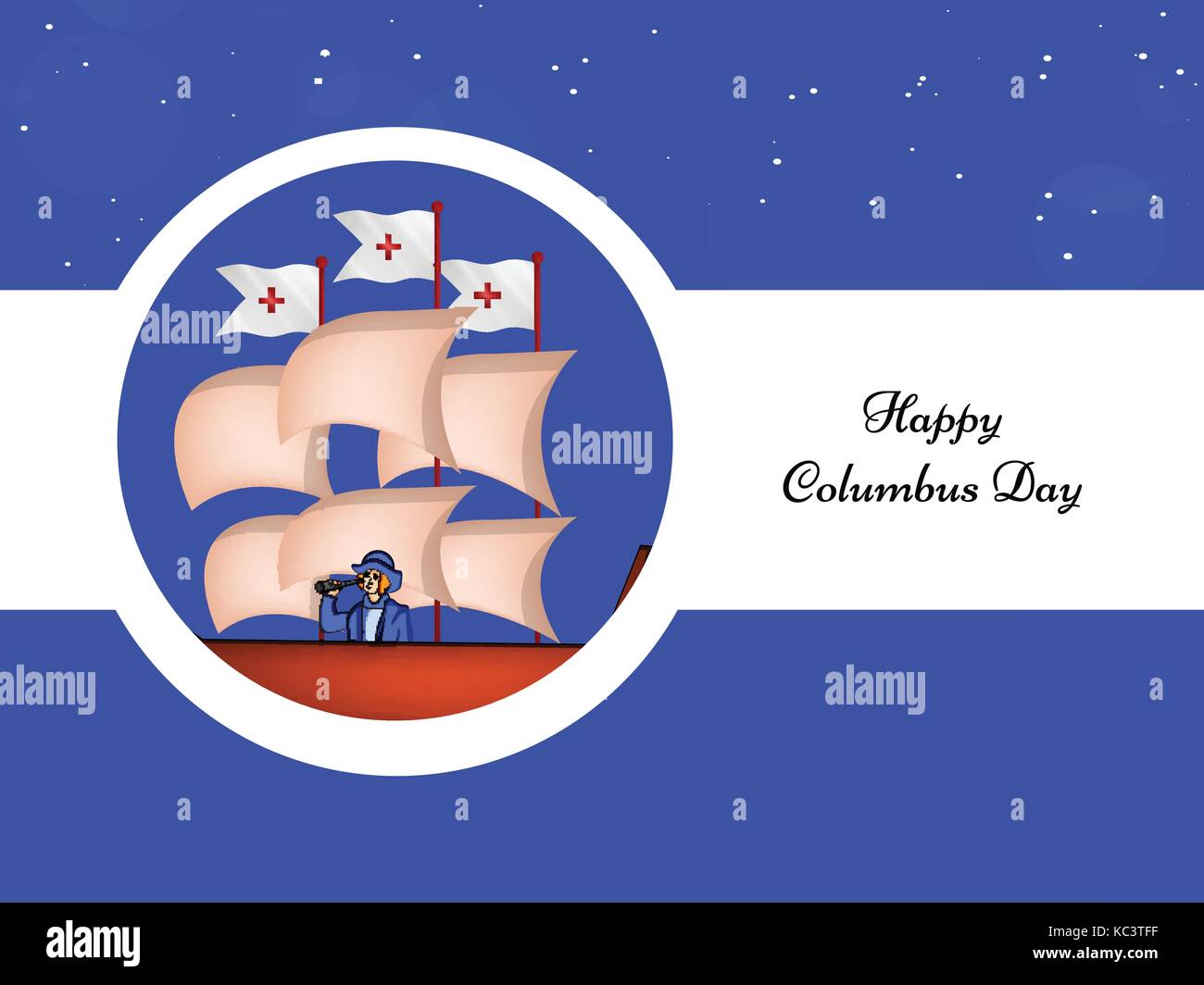 Abbildung: Columbus Day Hintergrund Stock Vektor