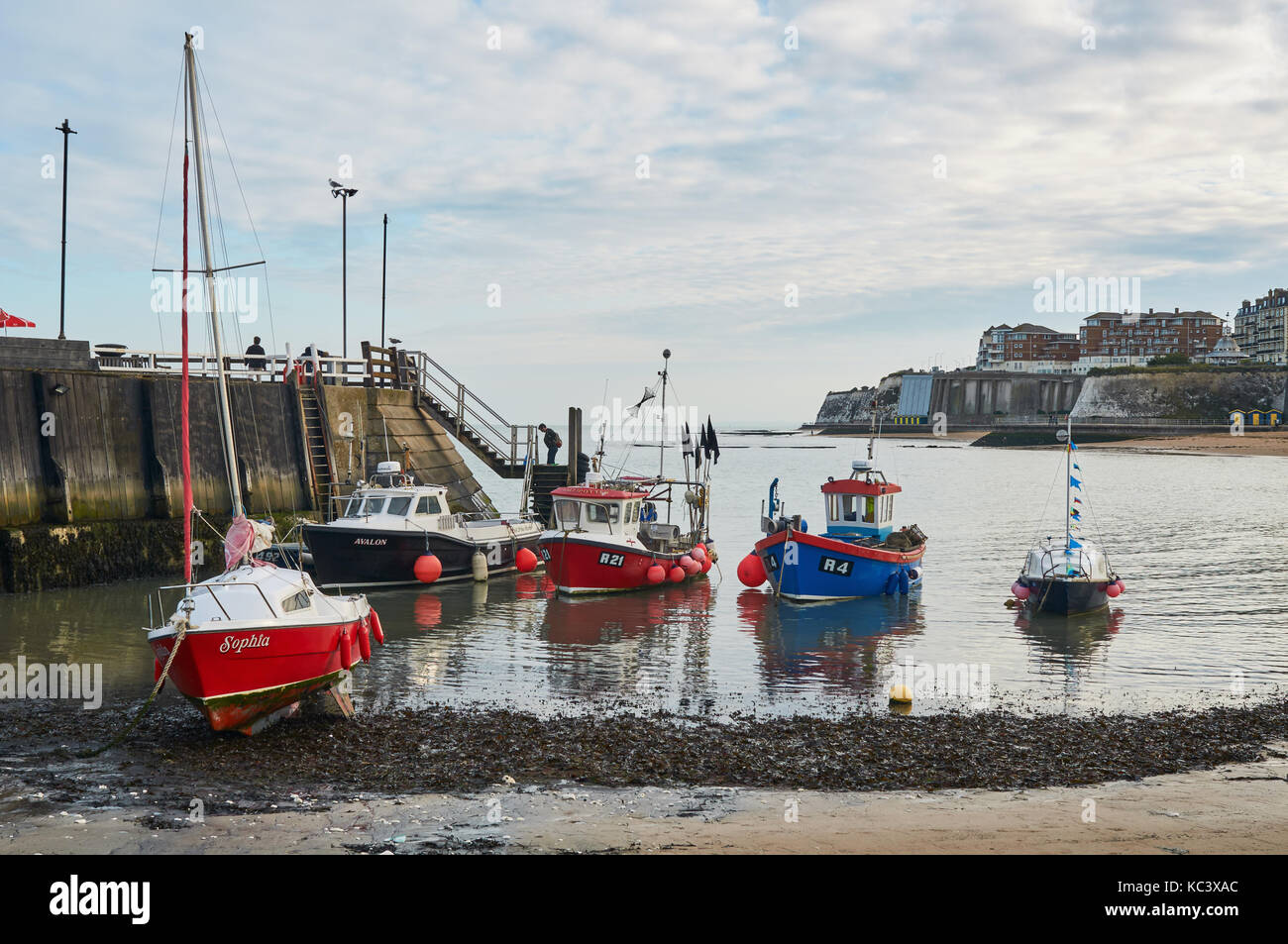 Viking Bay, Broadstairs, thanet, East Kent uk, am frühen Abend. Stockfoto