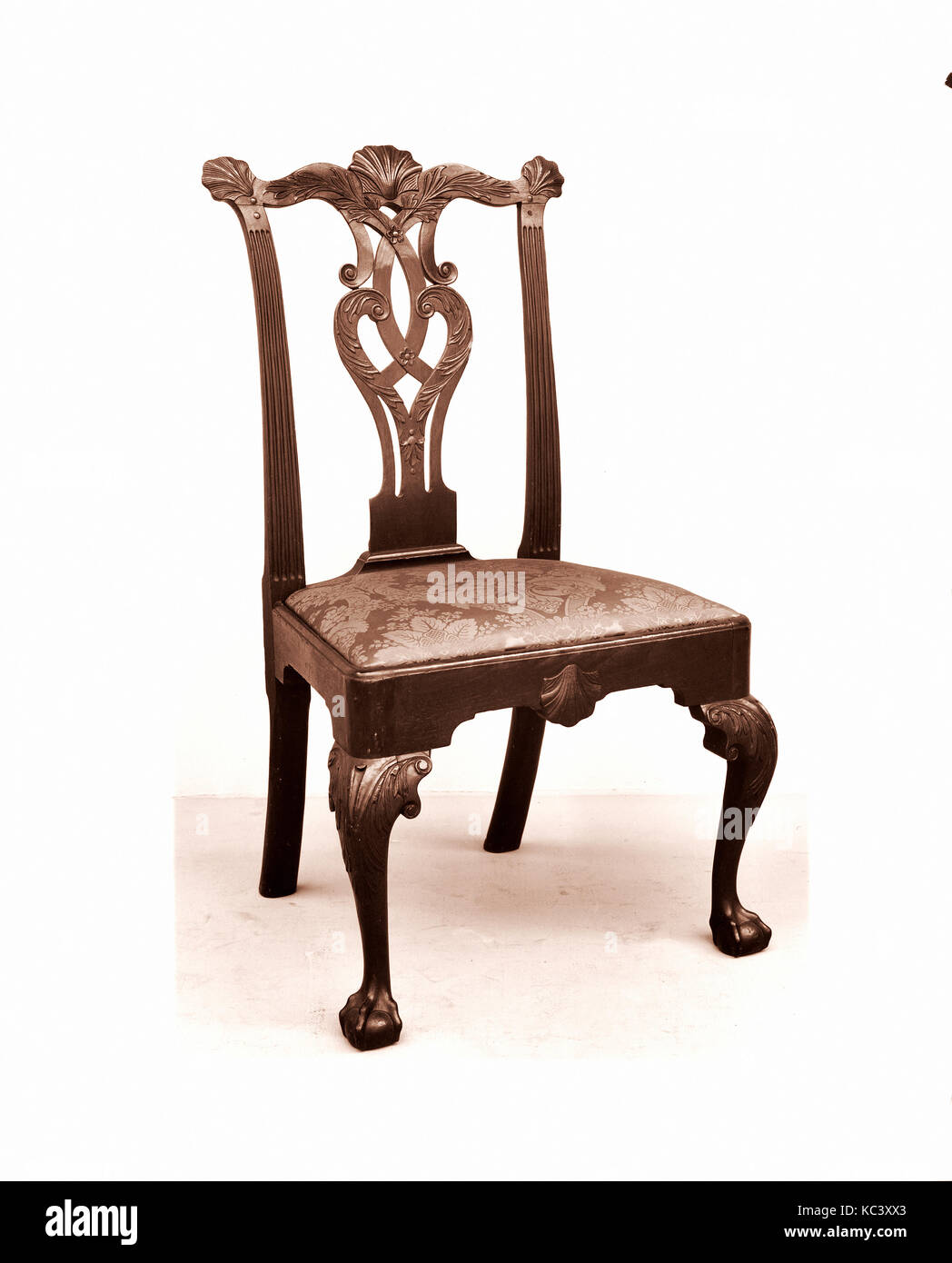 Side Chair, 1755-65, in Philadelphia, Pennsylvania, USA, US-amerikanischen, Nussbaum, Tulip poplar, 41 x 22 x 21 in. (104.1 Stockfoto