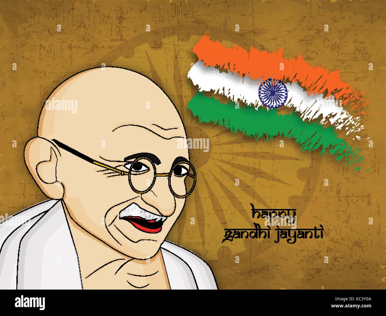 Abbildung der Elemente von Gandhi jayanti Hintergrund. Gandhi jayanti ist ein Nationales Festival feierte in Indien anlässlich des Geburtstages zu markieren Stock Vektor