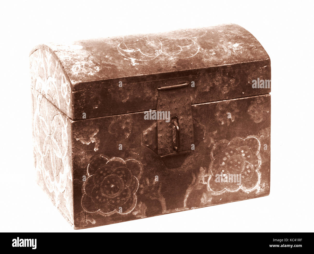 Trinket Box, 1800-1830, in Pennsylvania, USA, US-amerikanischen, Pappel, 4 3/4 x 5 3/16 x 4 1/4 in. (12,1 x 13,1 x 10,8 Stockfoto