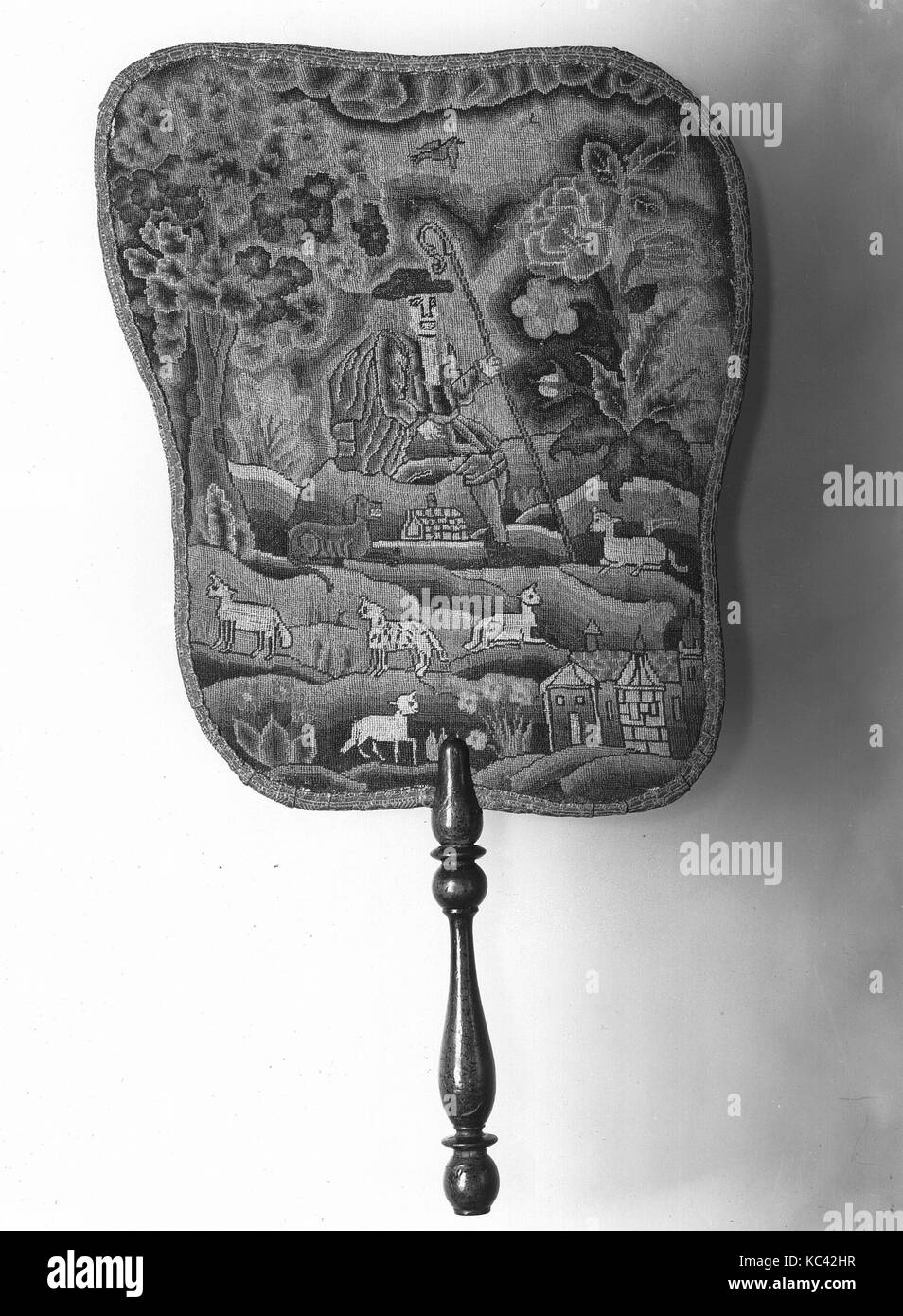 Paar, im ersten Quartal des 18. Jahrhunderts, Britischen, Seide und Wolle auf Leinwand, H. 11 1/2 x W. 9 3/4 Zoll (29,2 x 24,8 cm Stockfoto