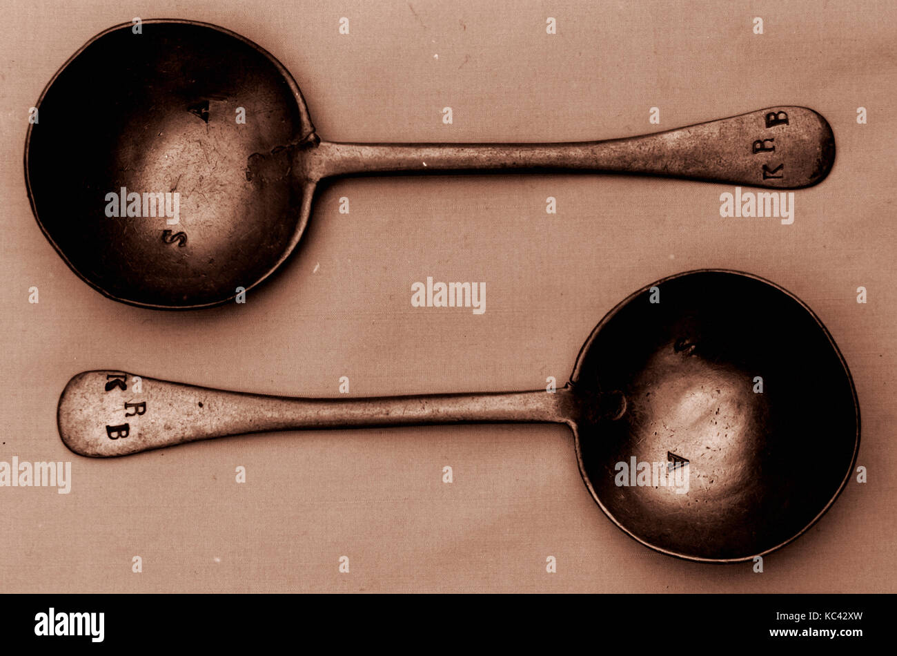 Löffel, 1700-1800, Flämisch, Zinn, keine Dimension erfasst, Metalwork-Pewter Stockfoto