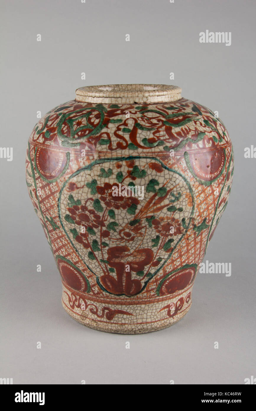 Jar, Ming Dynastie (1368 - 1644), Wanli Periode (1573 - 1620), China, Porzellan, H. 8 3/4 in. (22,2 cm), Keramik Stockfoto
