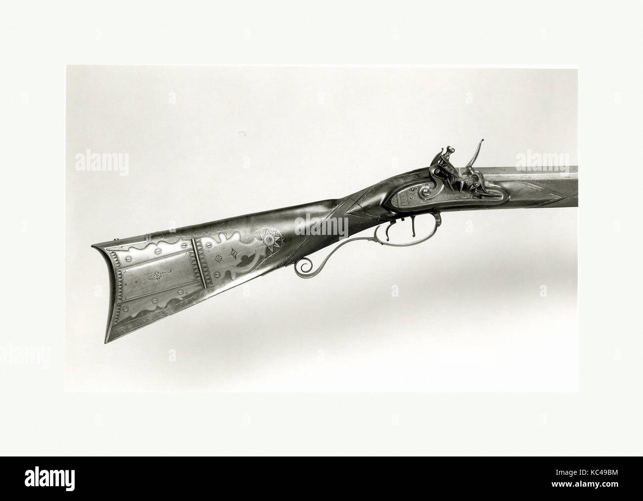 Flintlock Gewehr mit Tasche und Bullet Form gebildet für Oberst Jacob Bates (1746 - 1836), Ca. 1820 Stockfoto