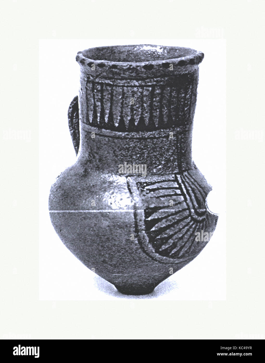 Krug, Ende Neues Reich, Dynastie 18 - 19, Ca. 1295 - 1070 v. Chr., aus Ägypten, Fayence, H. 9,8 Stockfoto