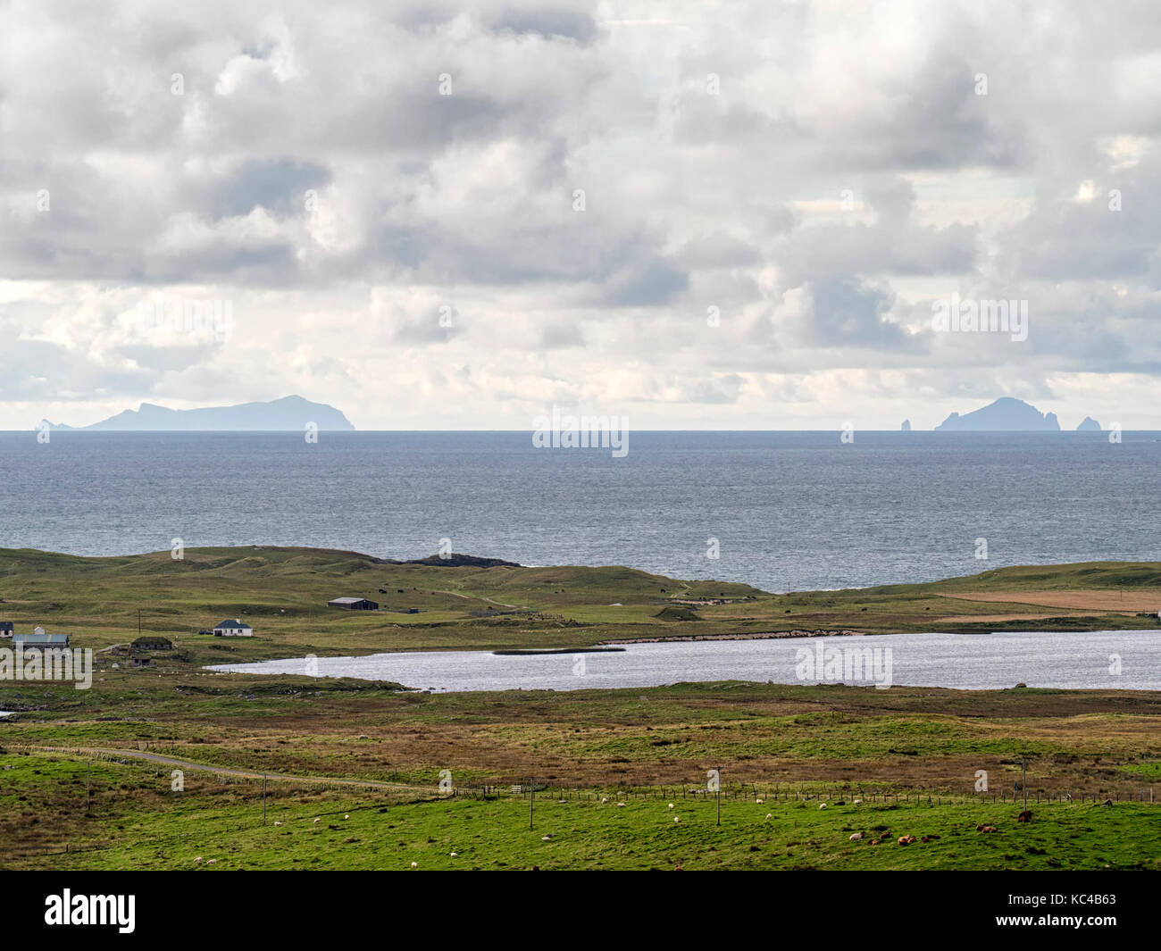 St Kilda von der Insel South Uist, Äußere Hebriden, Western Isles Stockfoto