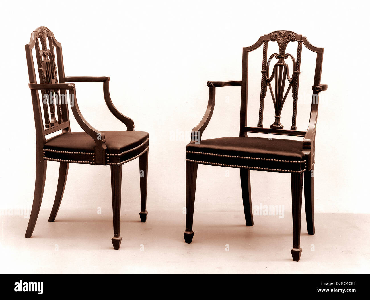 Sessel, 1790 - 1800, vermutlich in New York, USA, US-amerikanischen, Mahagoni, 38 x 22 5/8 x 17 1/8 in. (96,5 x 57,5 x 43,5 Stockfoto