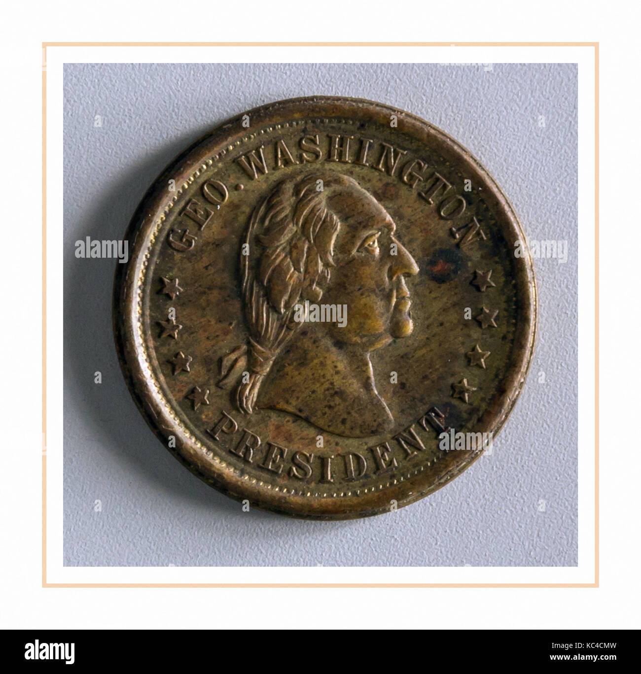 Medaille, 1864, vergoldetem Messing, Diam. 15/16 in. (2.4 cm), Metall Stockfoto