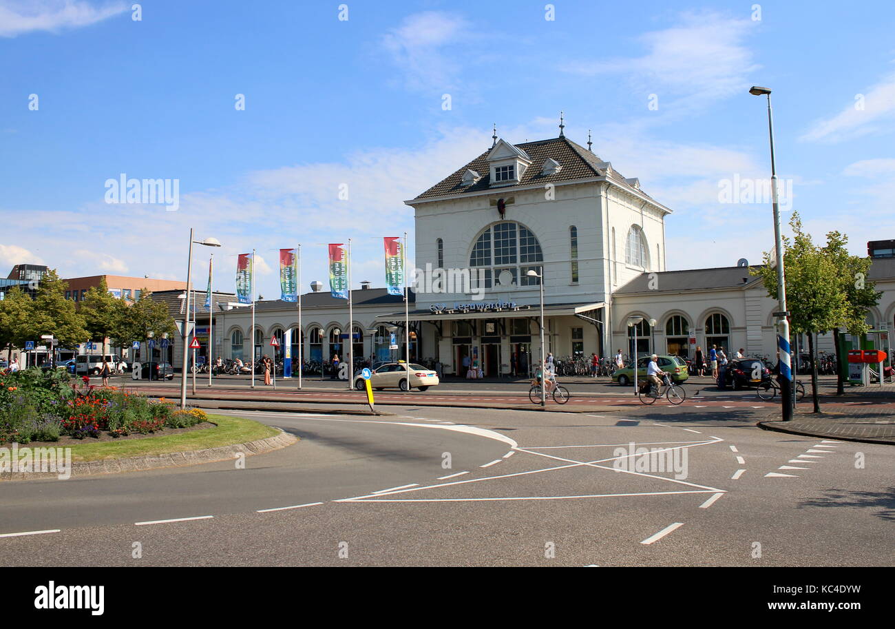 Im 19. Jahrhundert Bahnhof Leeuwarden, Friesland, Niederlande Stockfoto