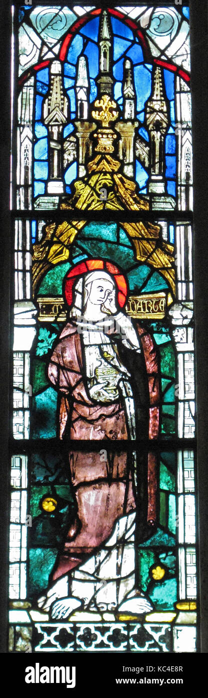 Hl. Maria Magdalena, Ca. 1325, im Loiretal, Frankreich, Französisch, Topf - Metall Glas, farbloses Glas, Lack und im Glaskörper Stockfoto