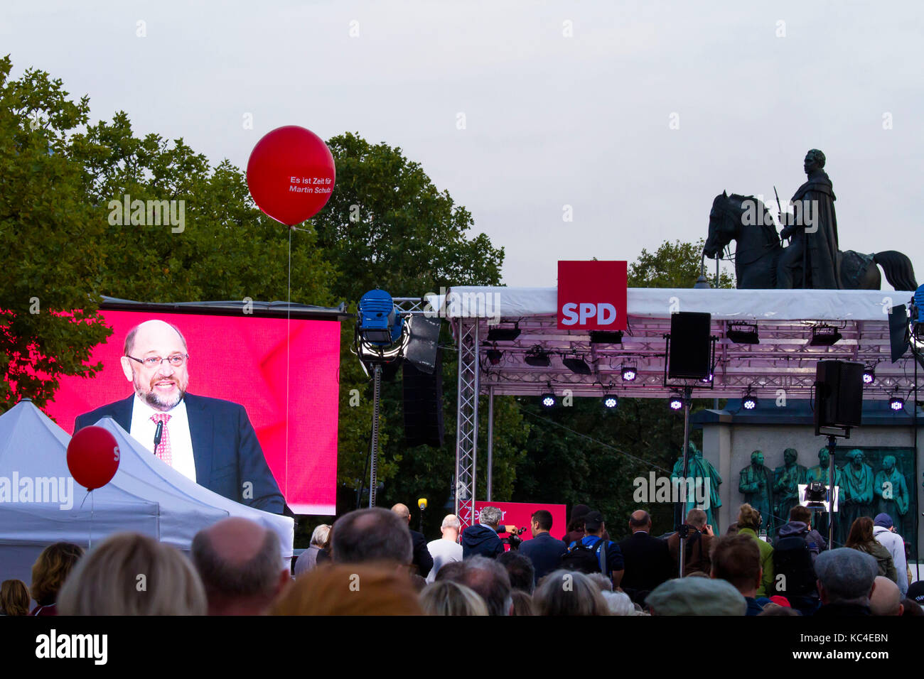 Deutschland, Köln, Martin Schulz SPD im Wahlkampf am Heumarkt, 21. September 2017. Deutschland, Köln, Martin Schulz SPD bei ei Stockfoto