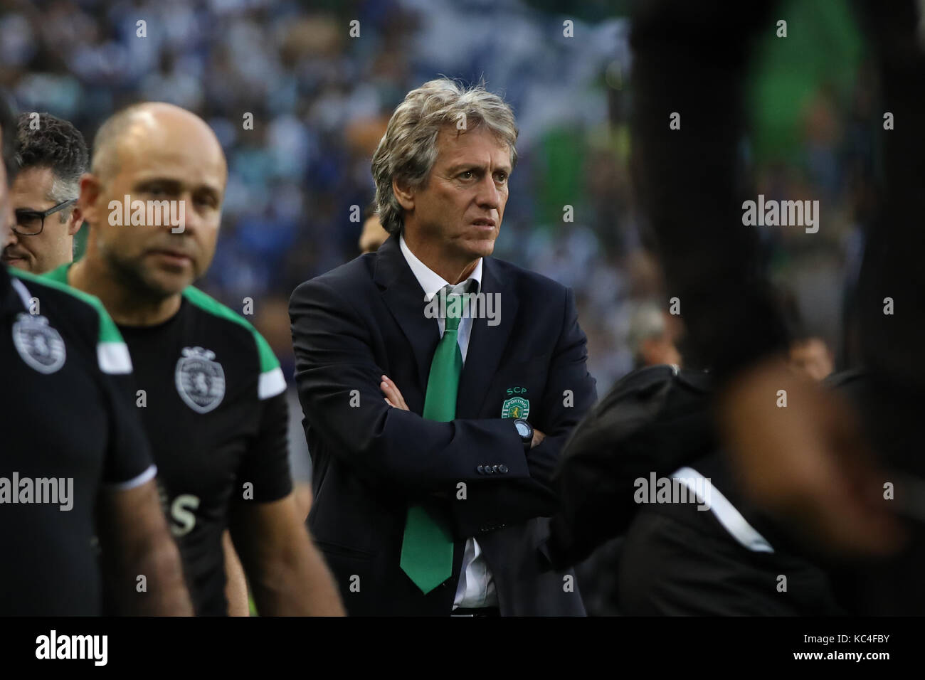 Lissabon, Portugal. 01 Okt, 2017. Sportliche "s Trainer Jorge Jesus aus Portugal während der Premier League 2017/18 Match zwischen Sporting CP und FC Porto, in Alvalade Stadion in Lissabon am 1. Oktober 2017. (Foto von Bruno Barros/DPI) Credit: Bruno Barros/Alamy leben Nachrichten Stockfoto