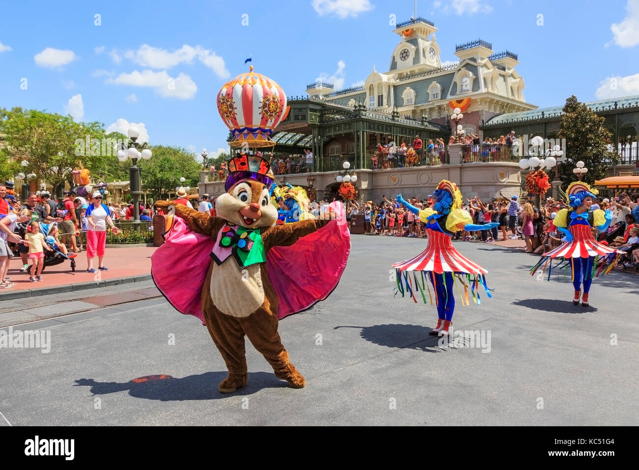 Walt Disney's Magic Kingdom Theme Park in Orlando, Florida, USA und der fairytale Parade" Karneval der Fantasy' Stockfoto