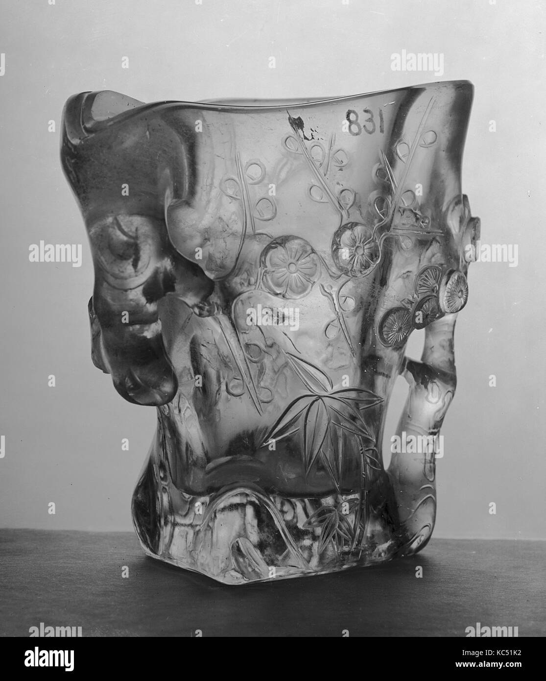 Vase, 18. Jahrhundert, China, Bergkristall, L. 4 1/8 in. (10,5 cm), Hardstone Stockfoto