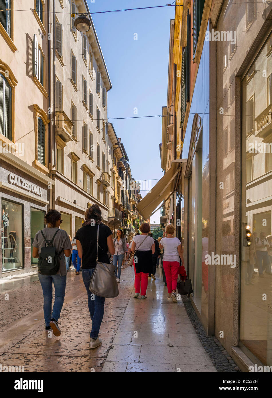 Via Mazzini, Einkaufsstraße, Verona, Venedig, Italien, Europa Stockfoto