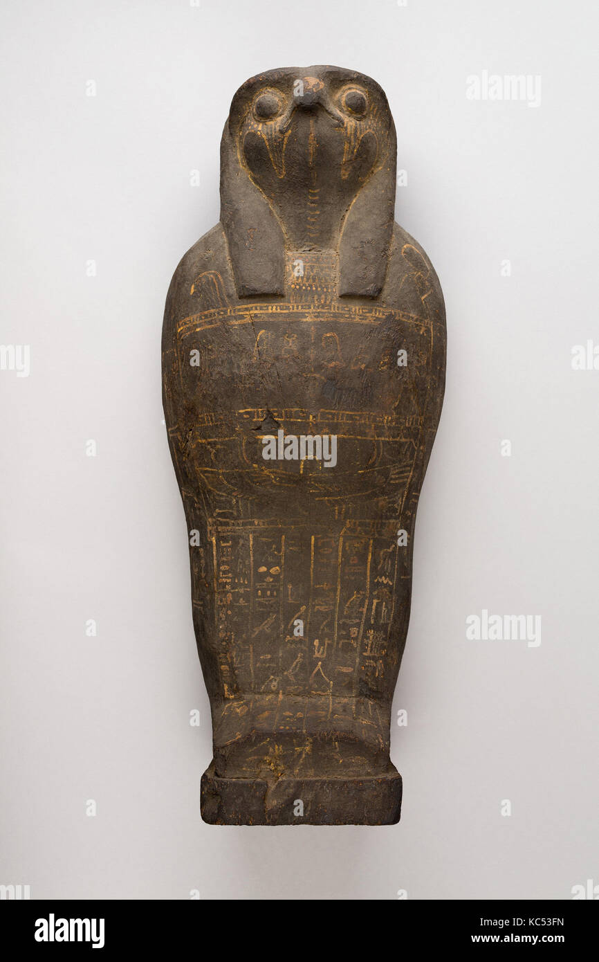 Sarg und Mais Mumie mit Osiris Maske, späten Periode - Ptolemäischer Zeit, 400-200 v. Chr., aus Ägypten, Sarg: Holz, Farbe, L 49,2 cm Stockfoto