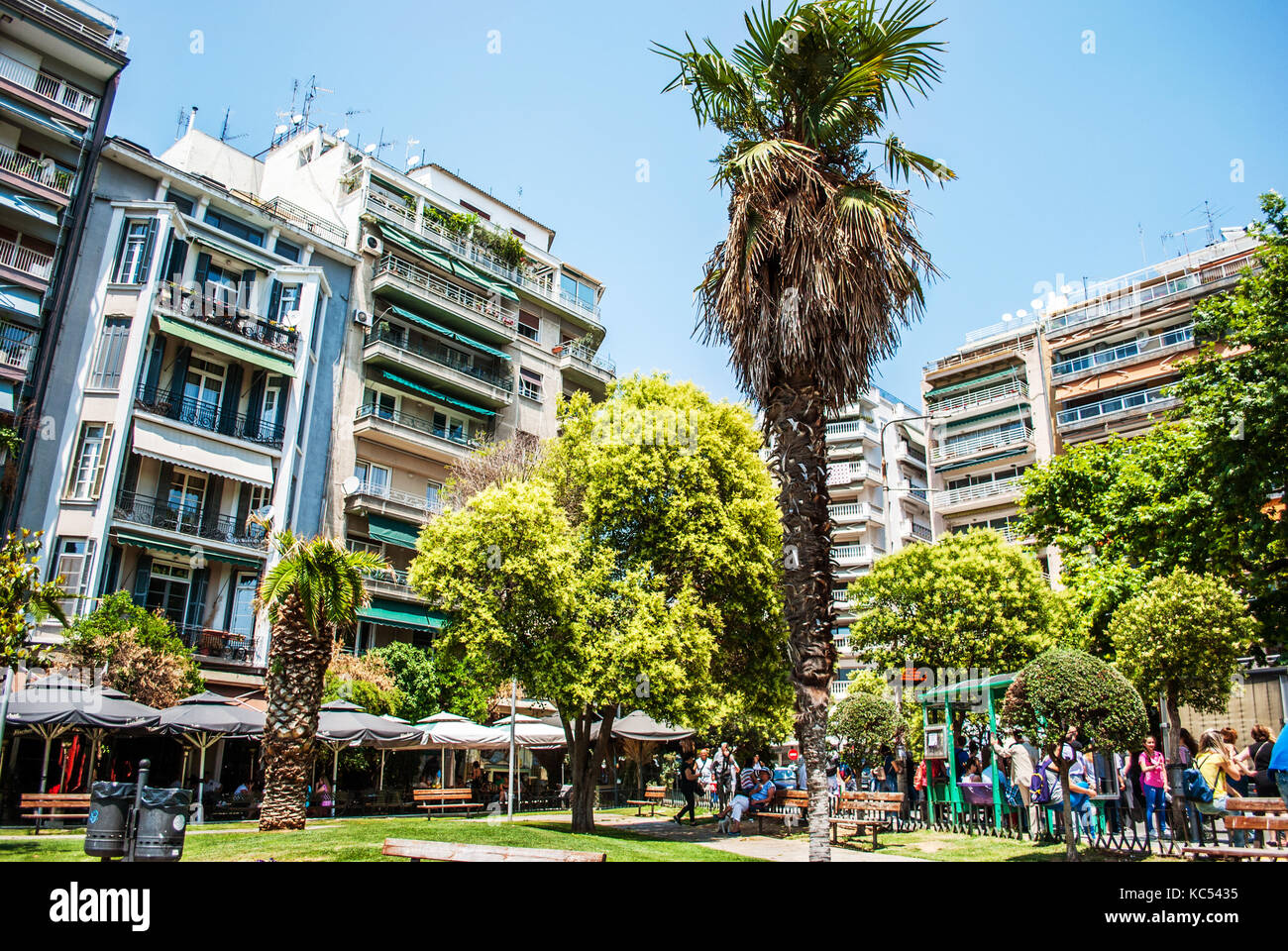 Thessaloniki, Griechenland - Juni 06, 2017: Platz neben dem Weißen Turm im thessaloniki Stockfoto