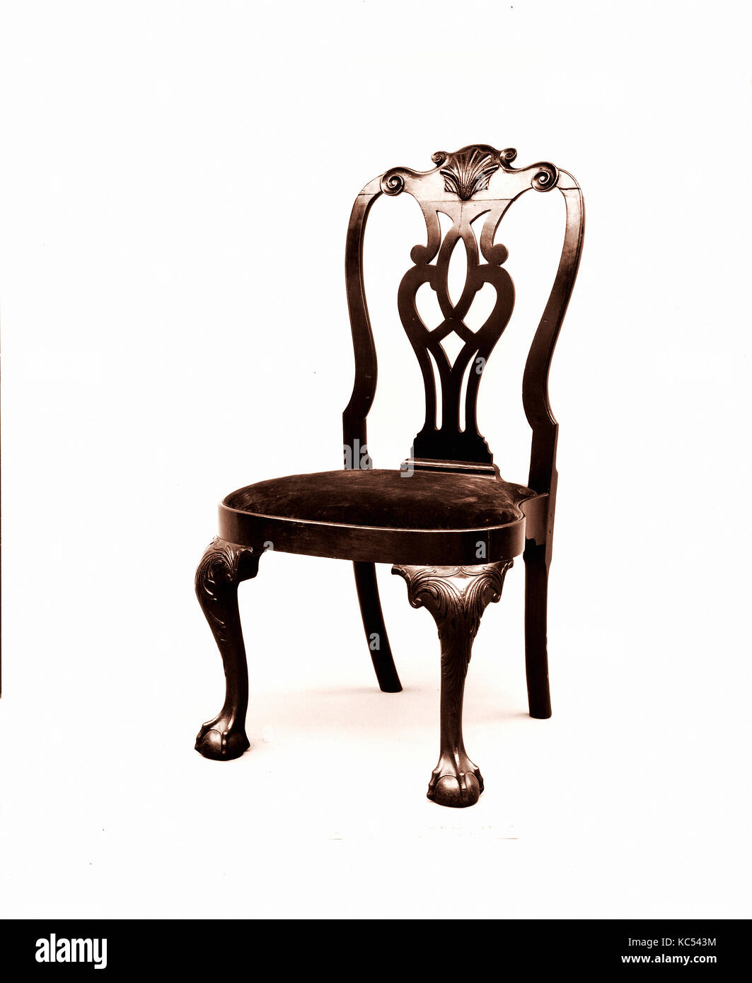 Side Chair, 1755-65, in Philadelphia, Pennsylvania, USA, US-amerikanischen, Nussbaum, Buche, 40 x 20 7/8 x 20 1/2 in. Stockfoto