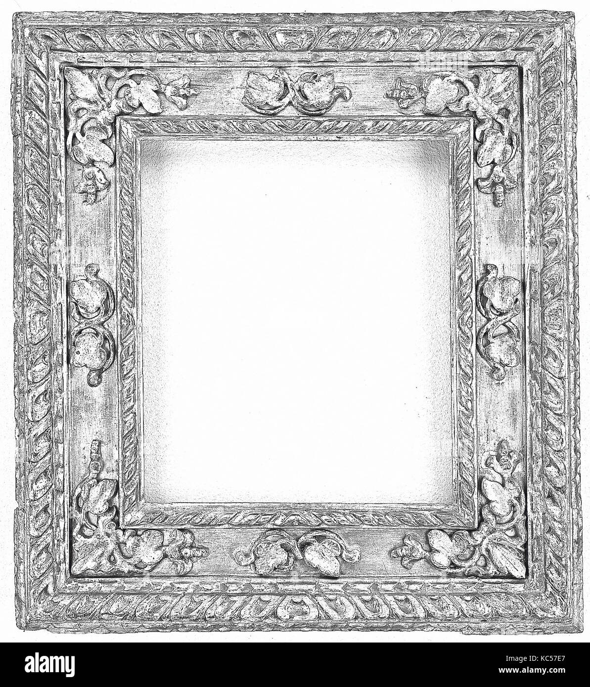 Cassetta frame, Ende 16. bis Anfang des 17. Jahrhunderts, Italienisch, Lombardei, Pappel, Gesamt: 21 x 19, Rahmen Stockfoto