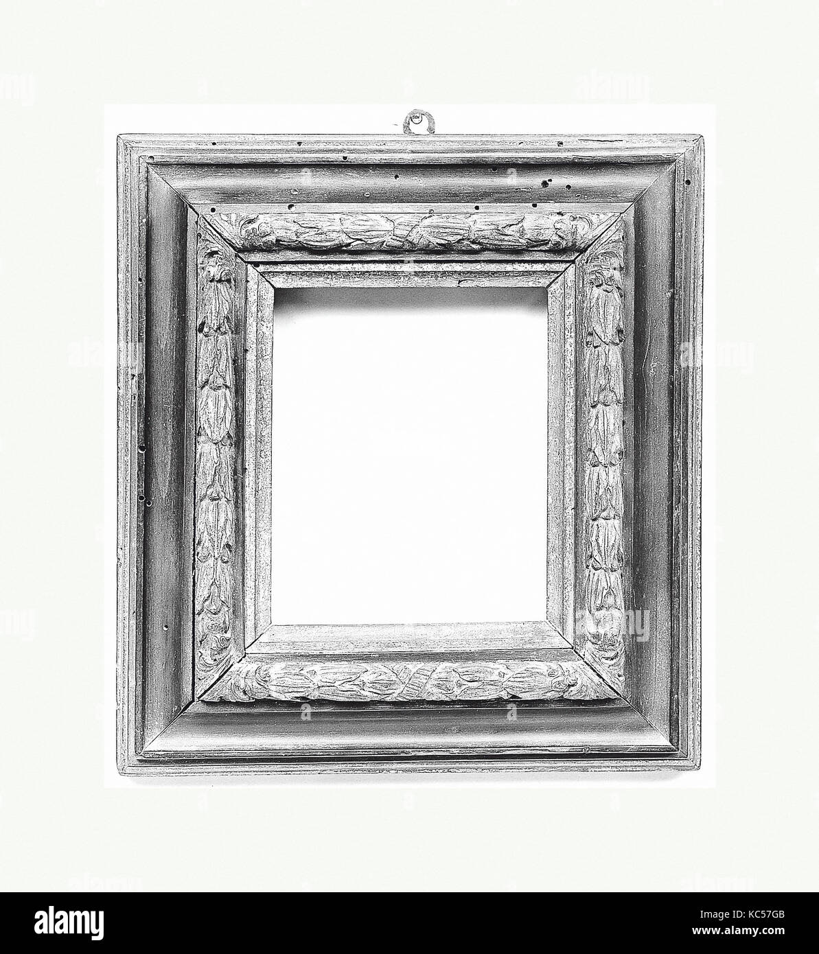 Cassetta Rahmen, Ende des 18. Jahrhunderts, Italienisch, Rom (?), Pappel halb überlappt zurück Rahmen mit Birnbaum obere Formteile., 22,3 x 20, 11. Stockfoto