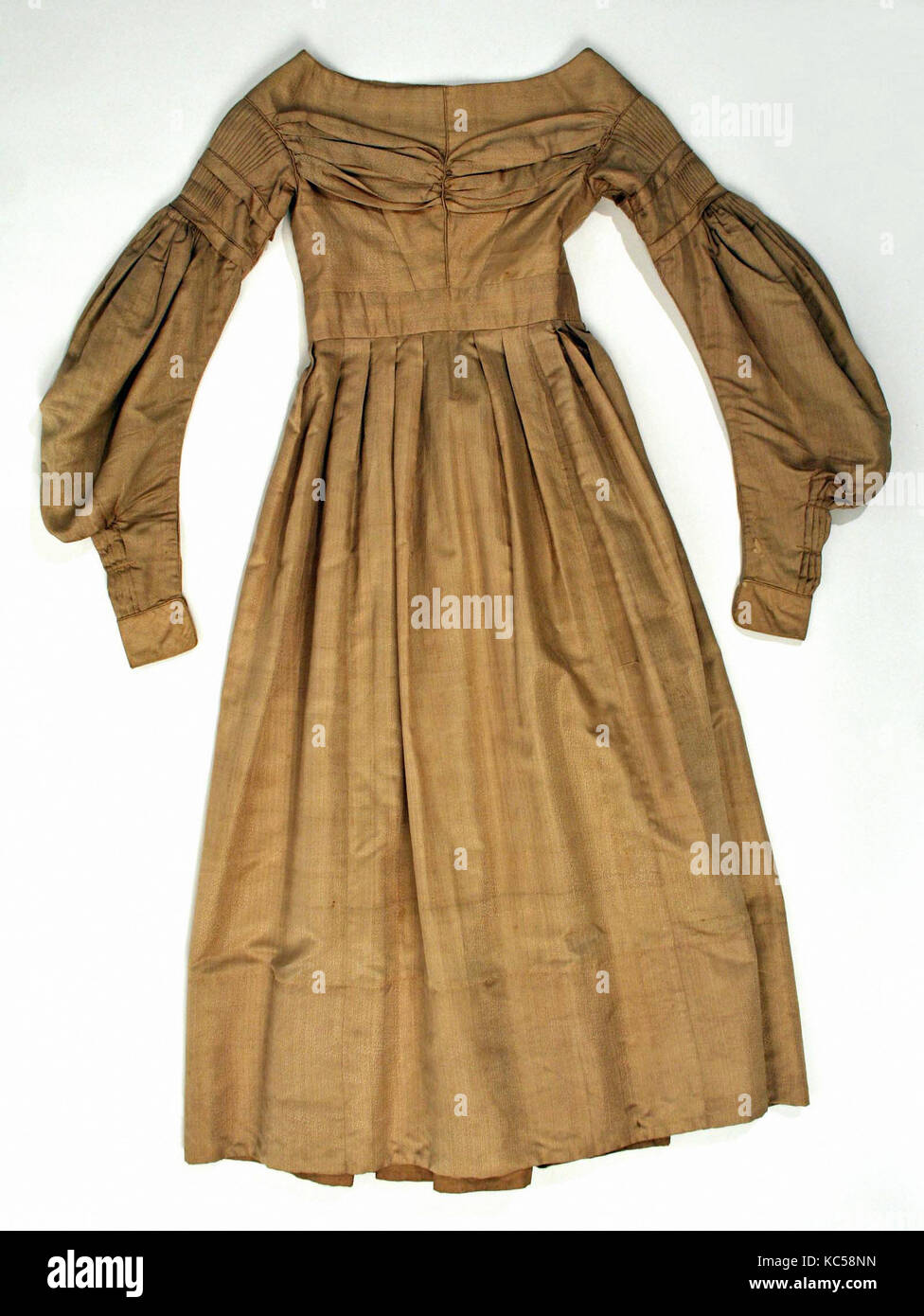 Kleid, 1835, American, Seide, Baumwolle Stockfoto