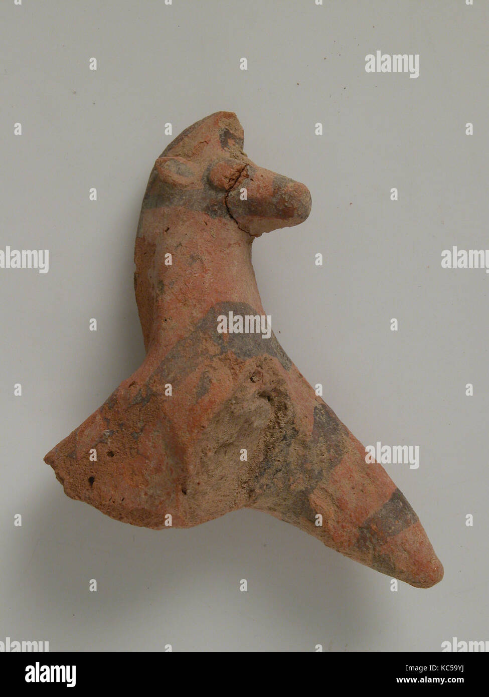 Fragment eines Pferdes, 4. - 7. Jahrhunderts, in Kharga Oase gemacht, Byzantinische Ägypten, koptische, Steingut, Slip, Oxide Pigment, Insgesamt Stockfoto