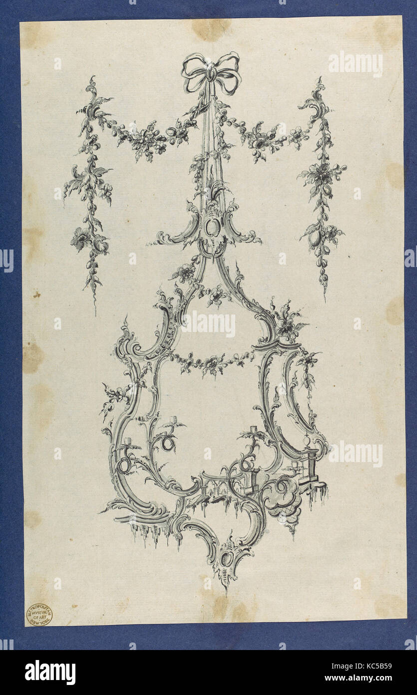 Wandleuchte, in Chippendale Zeichnungen, Bd. I, Thomas Chippendale, Ca. 1753 - 54 Stockfoto