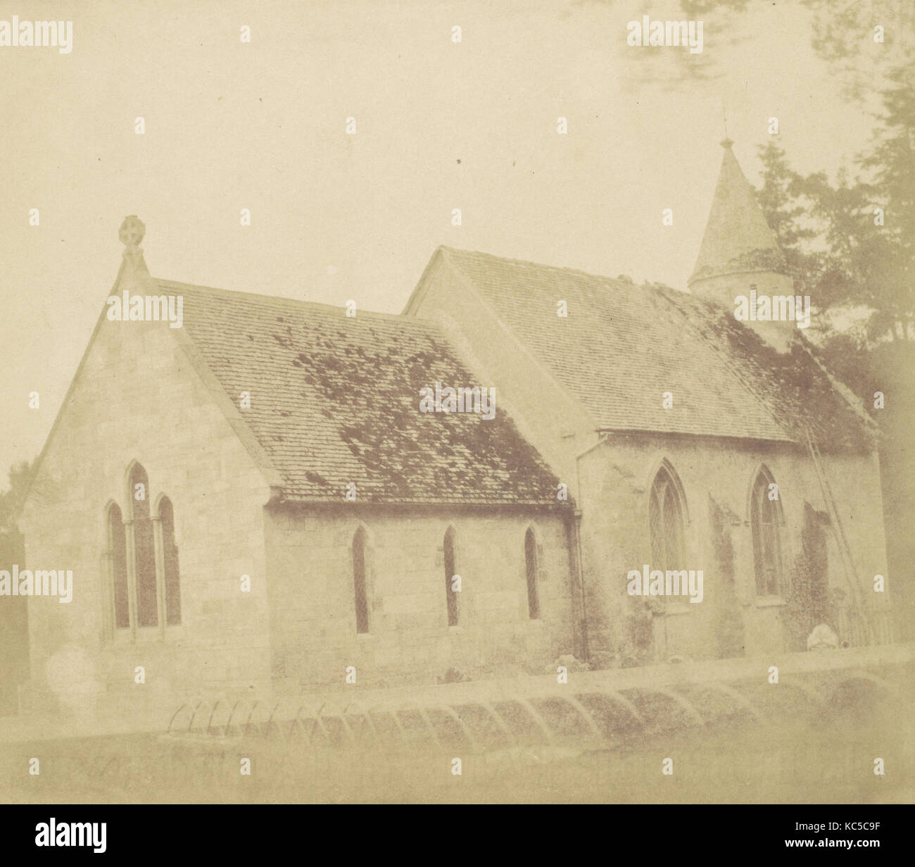 Land, Kirche, 1850 s, gesalzen Papier Drucken von Papier, Negative, Fotos, Unbekannt (British Stockfoto