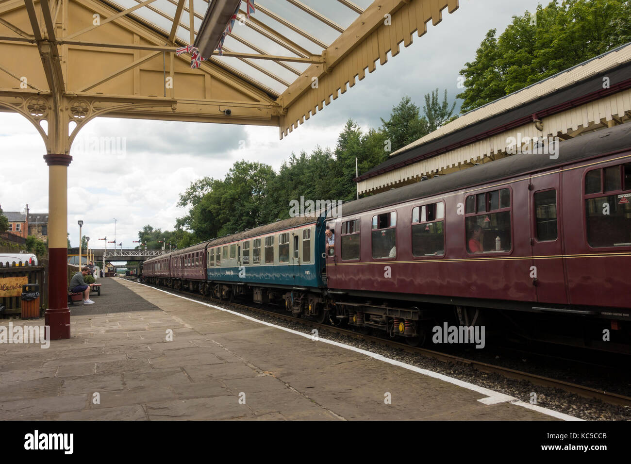 Bahnsteig an der Bolton Street Station, begraben auf dem East Lancashire Eisenbahn Stockfoto