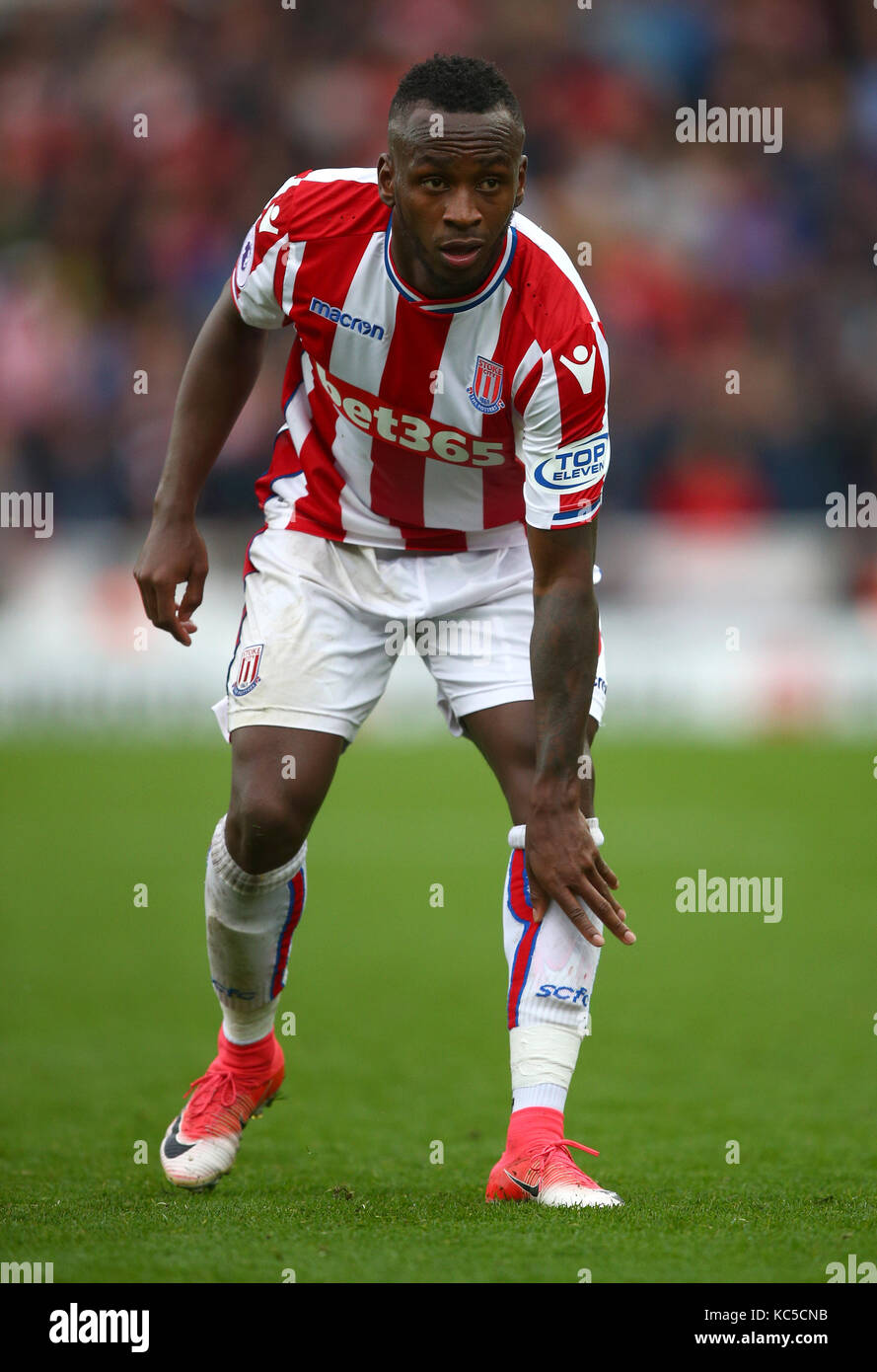 Saido Berahino von Stoke City während des Premier League-Spiels im bet365 Stadium, Stoke Stockfoto