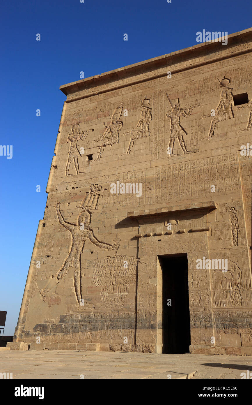 Teil der Isis Tempel von Philae auf der Insel Agilkia, Ägypten Stockfoto