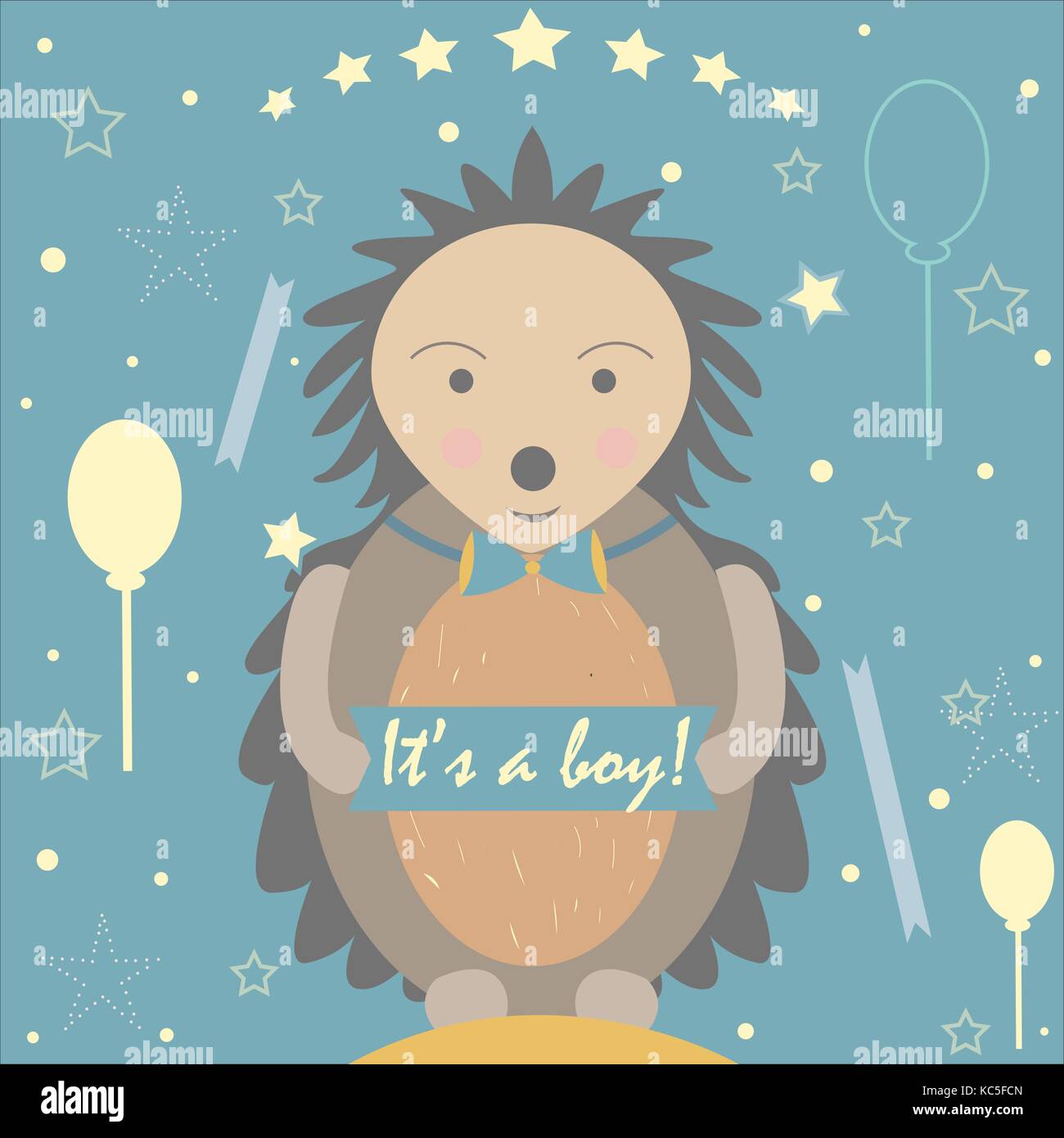 Baby Geburt Ansage Baby Dusche Einladung Karte Susse Igel Verkundet Die Ankunft Eines Jungen Card Design Mit Der Meldung Blauer Hintergrund Stock Vektorgrafik Alamy