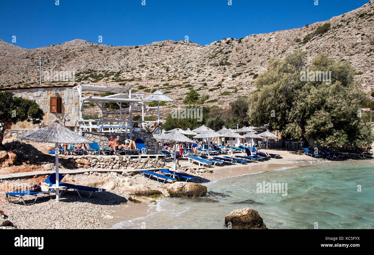 Kania Strand Chalki Griechische Inseln Griechenland Stockfoto