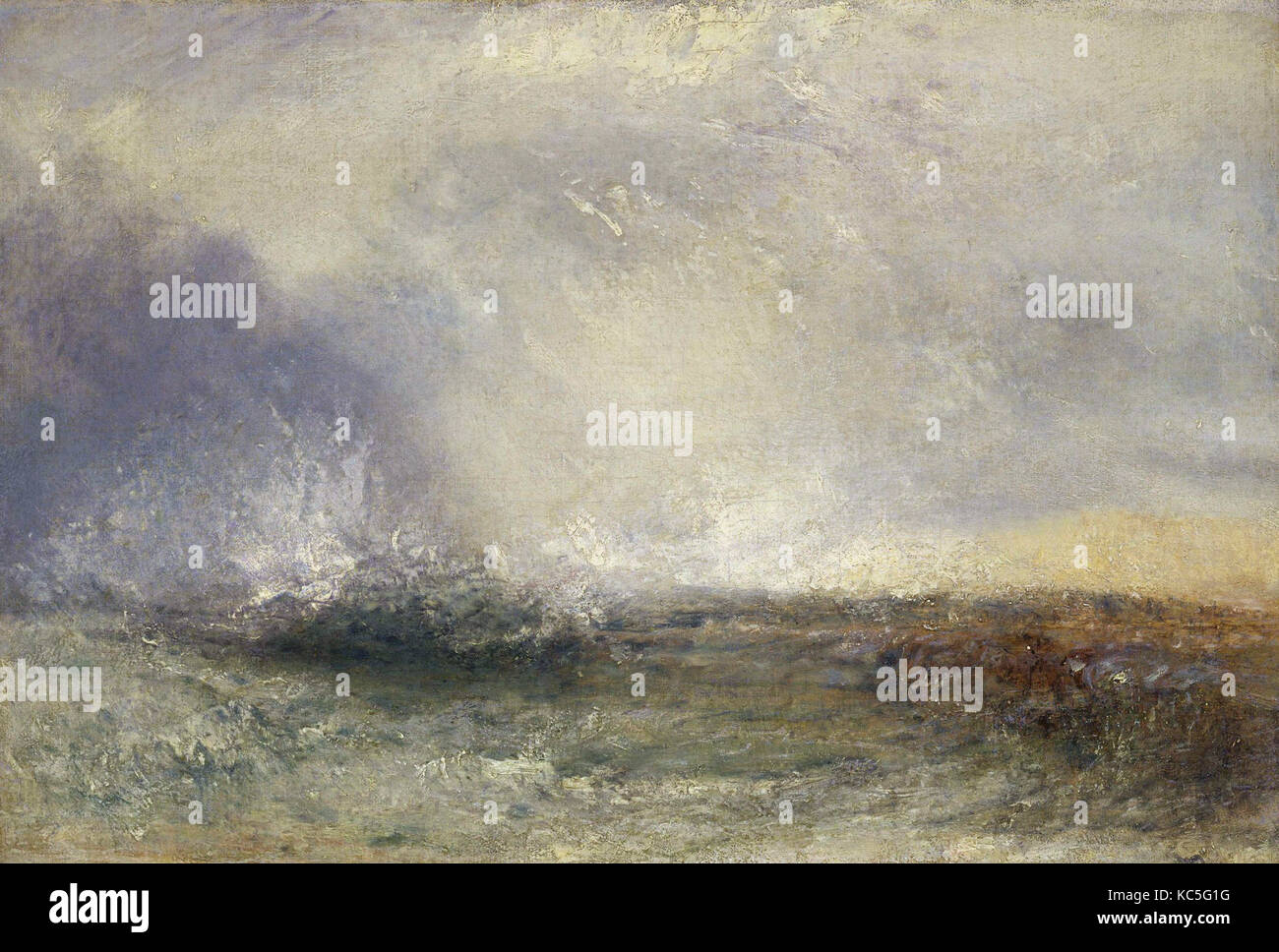 J. M. W. Turner. Stürmische See bricht auf einem Ufer, 1840-1845 Stockfoto