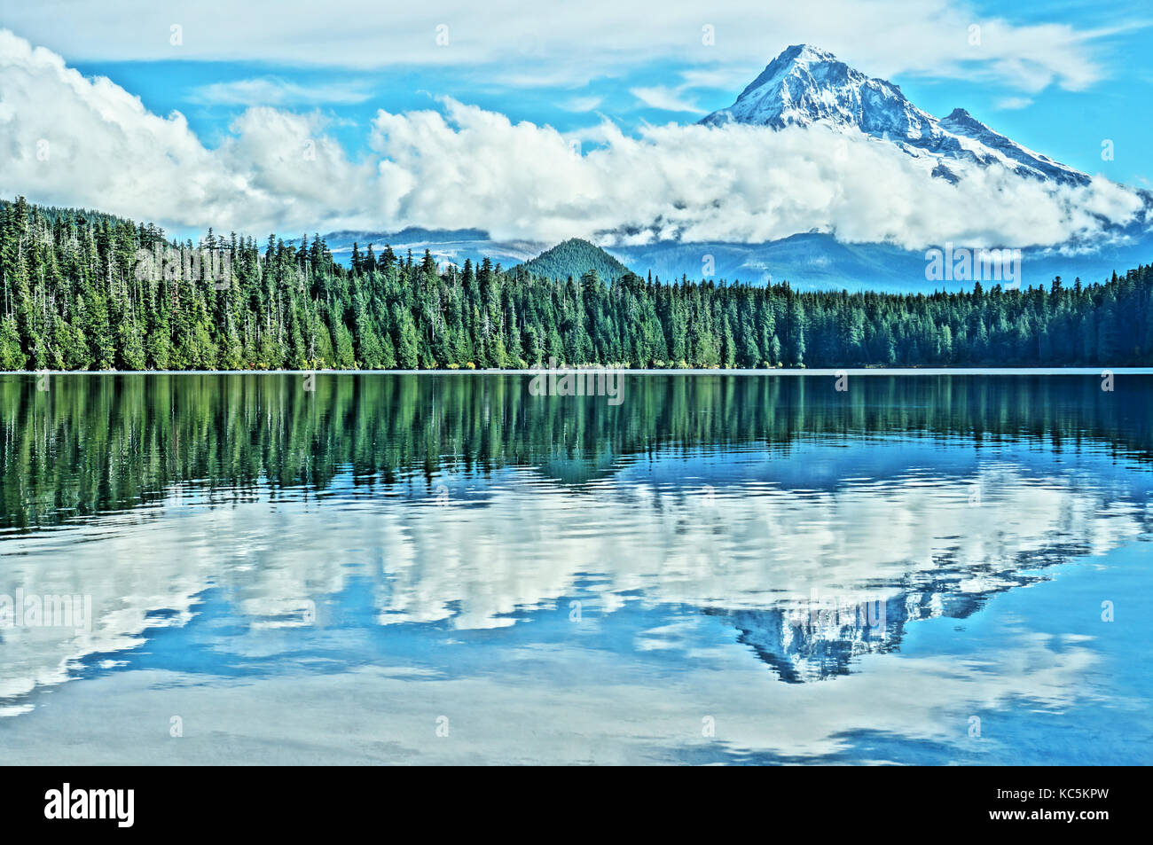 Lost Lake Blick auf Mount Hood, Oregon Stockfoto
