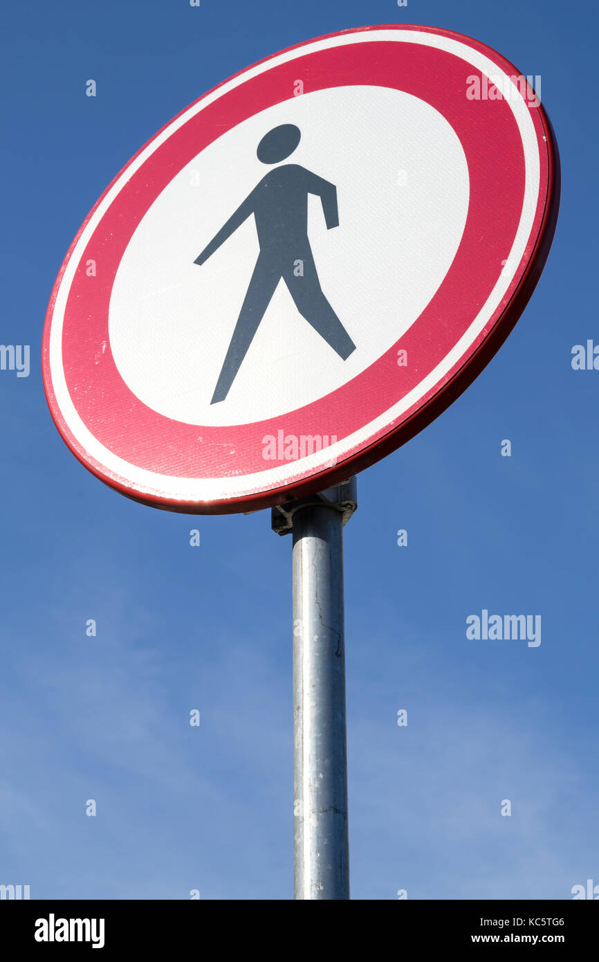 Niederländische Schild: Kein Zugang für Fußgänger Stockfoto