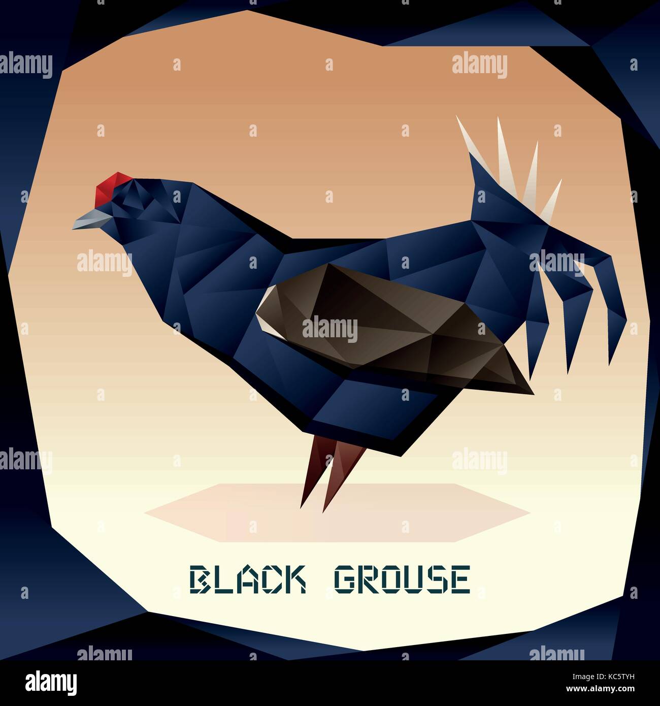 Origami Birkhahn Stock Vektor