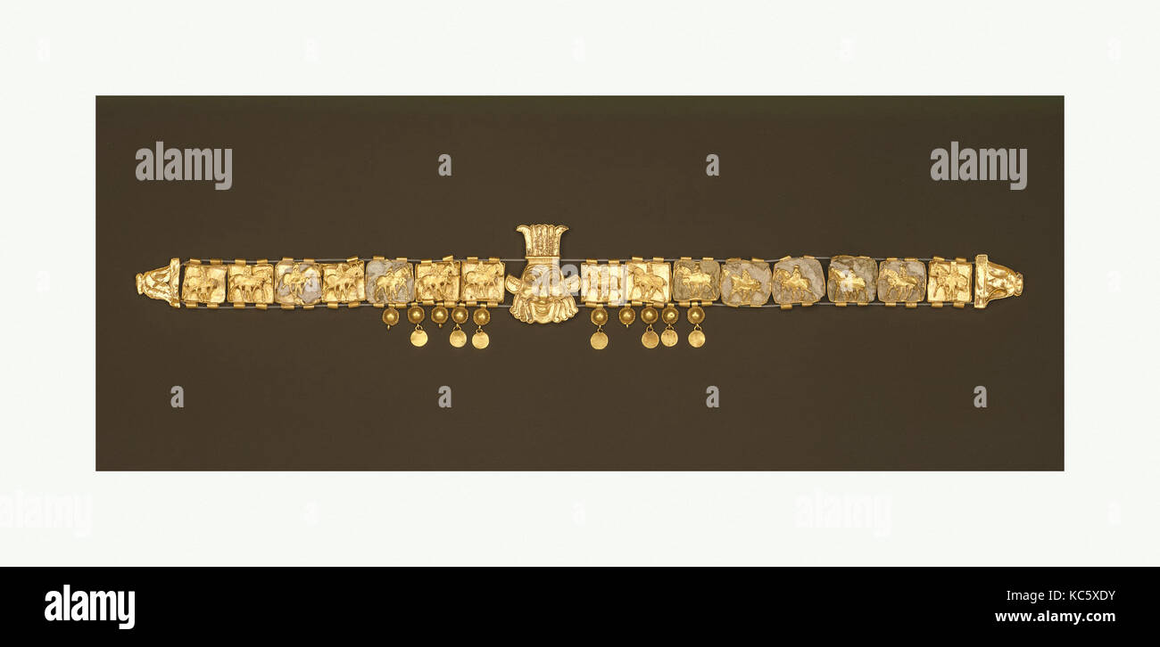 Halskette mit dem Leiter des ägyptischen Gottes Bes, Ca. 6.-4. Jahrhundert v. Chr. Stockfoto