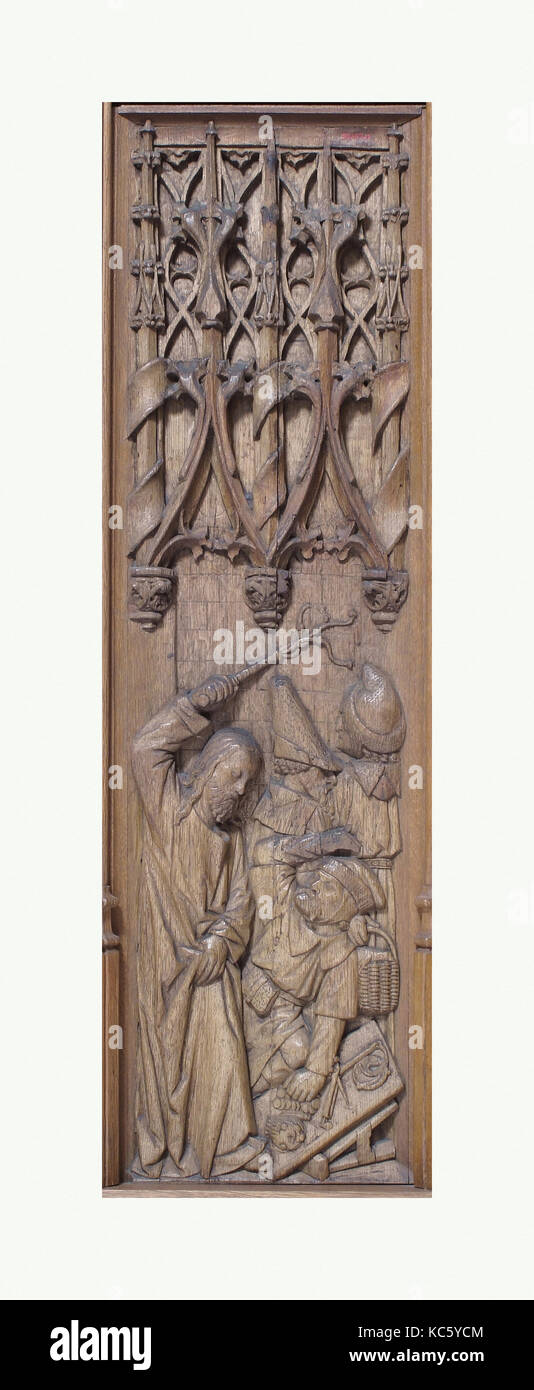 Panel mit Christus Fahren des Money-Changers vom Tempel, Anfang des 16. Jahrhunderts Stockfoto